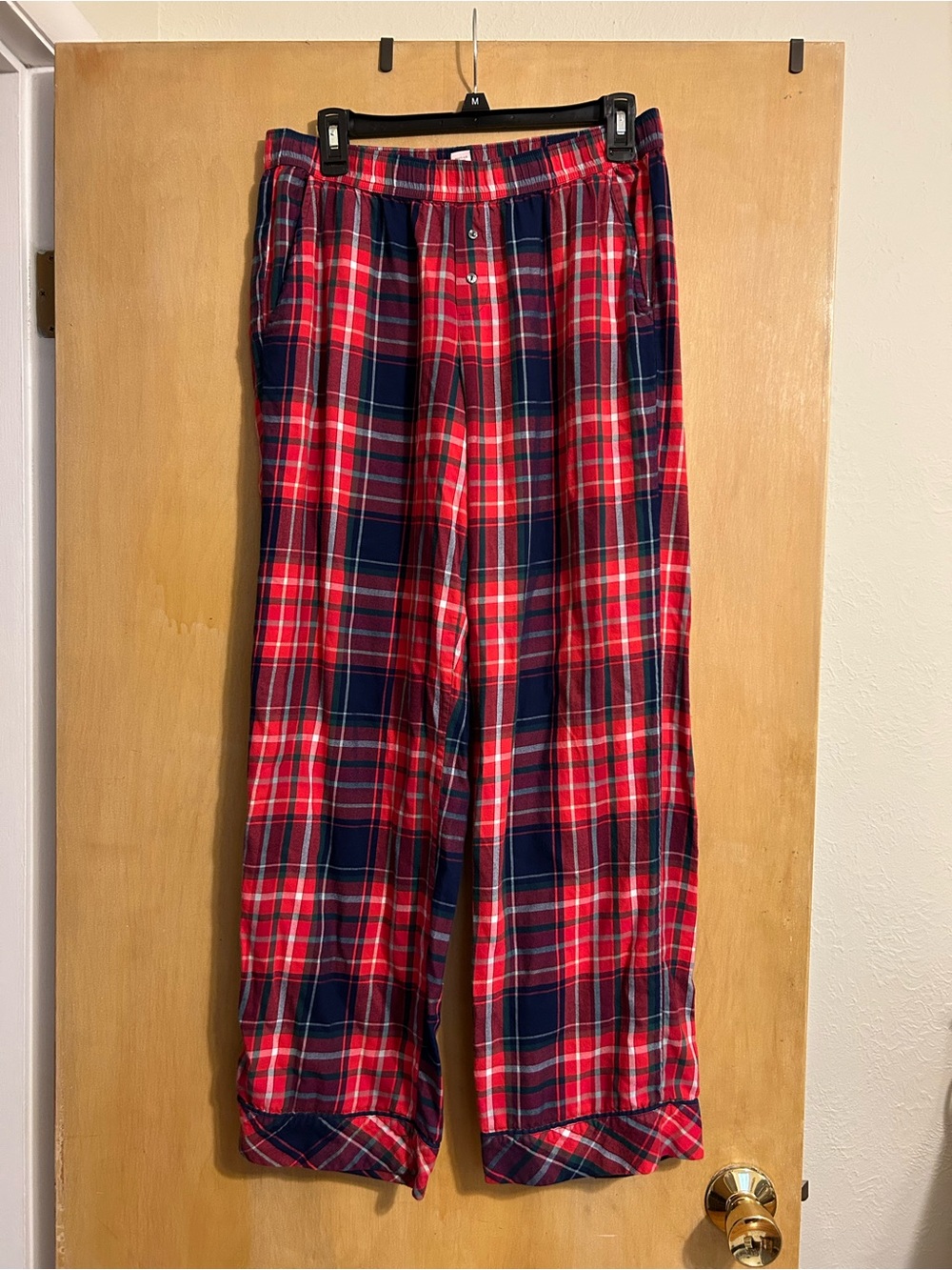 Victoria's Secret Red Blue Plaid Flannel Pajama Pants SMALL NWT